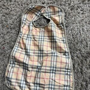 Burberry Beige and Pink Plaid Baby Bib